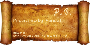 Pruzsinszky Vendel névjegykártya